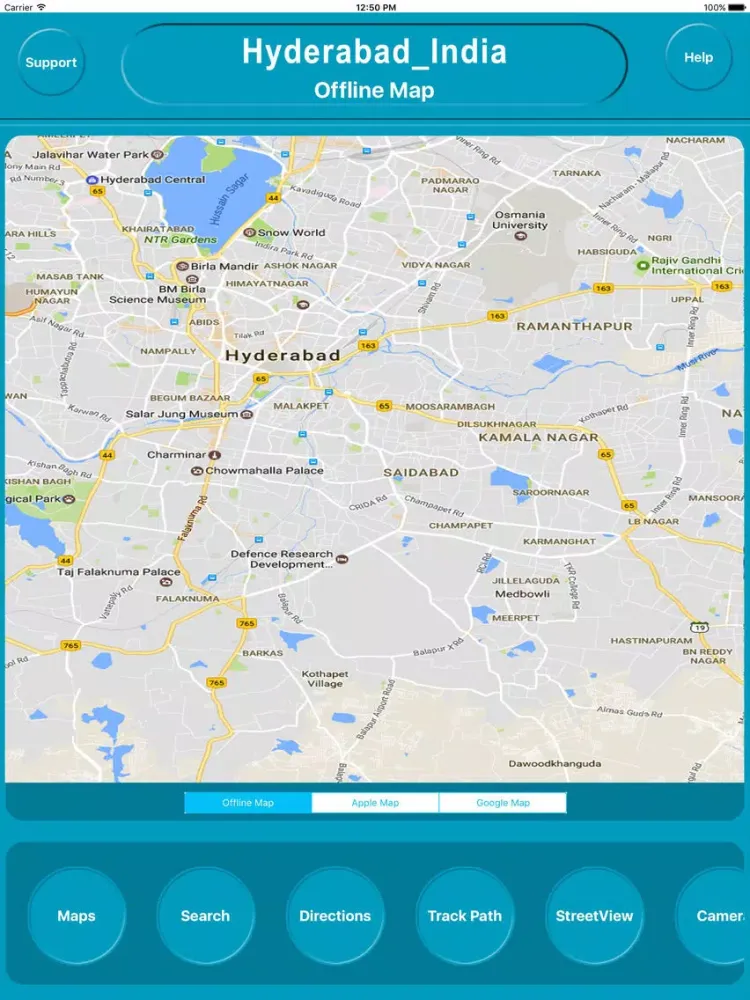 Hyderabad India Offline City Maps Navigation iPad  Screenshots