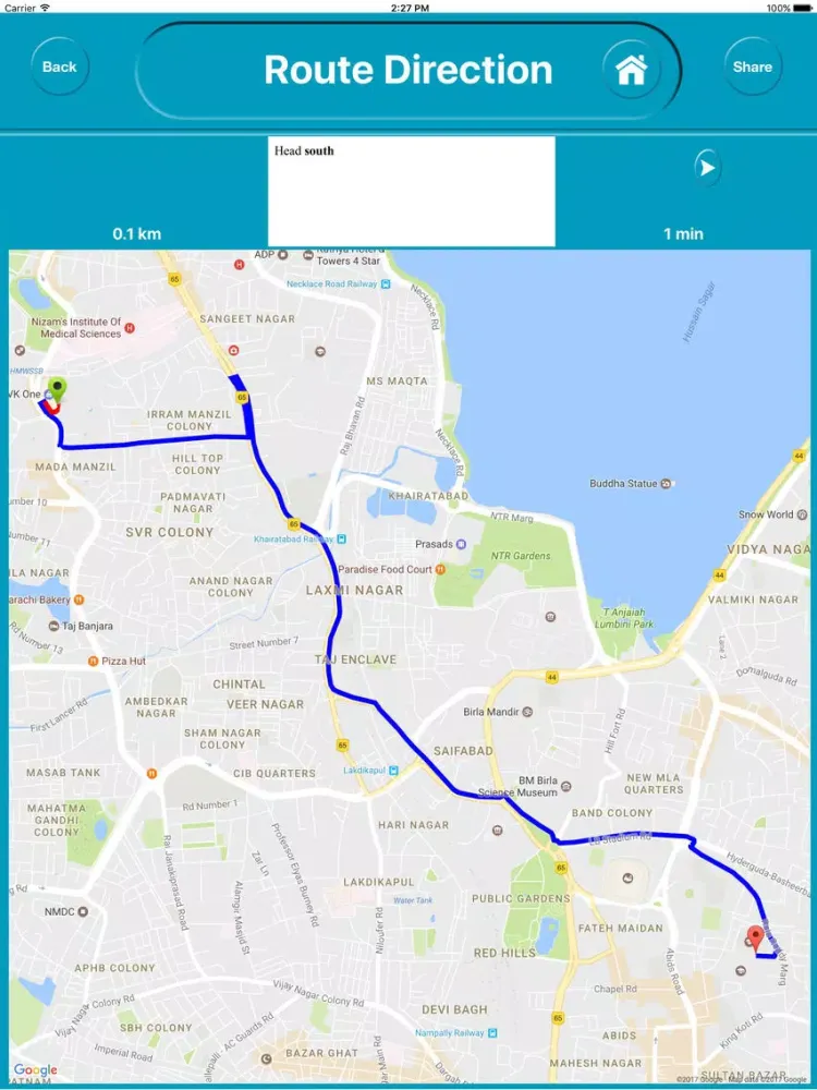 Hyderabad India Offline City Maps Navigation iPad  Screenshots