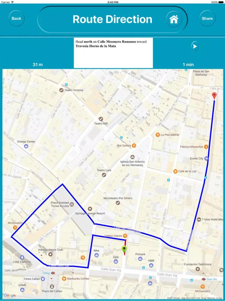 Zrzuty ekranu Madrid Spain City Offline Map Navigation EGATE iPad 