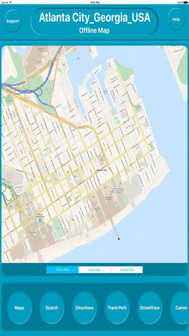Zrzuty ekranu Atlanta City Georgia USA Offline Map Navigation