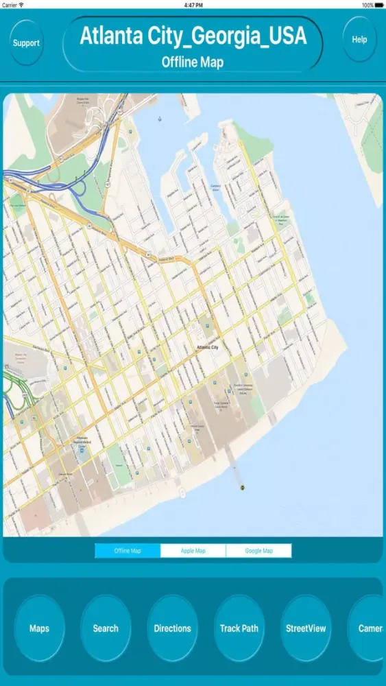 Atlanta City Georgia USA Offline Map Navigation سکرین شاٹس