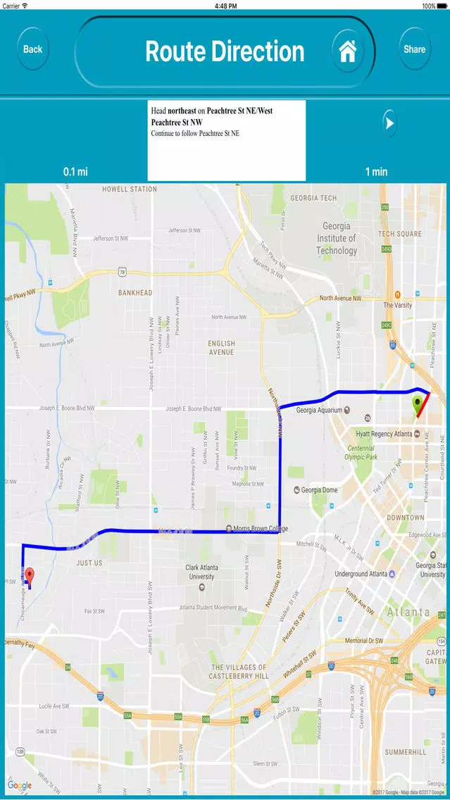 Zrzuty ekranu Atlanta City Georgia USA Offline Map Navigation