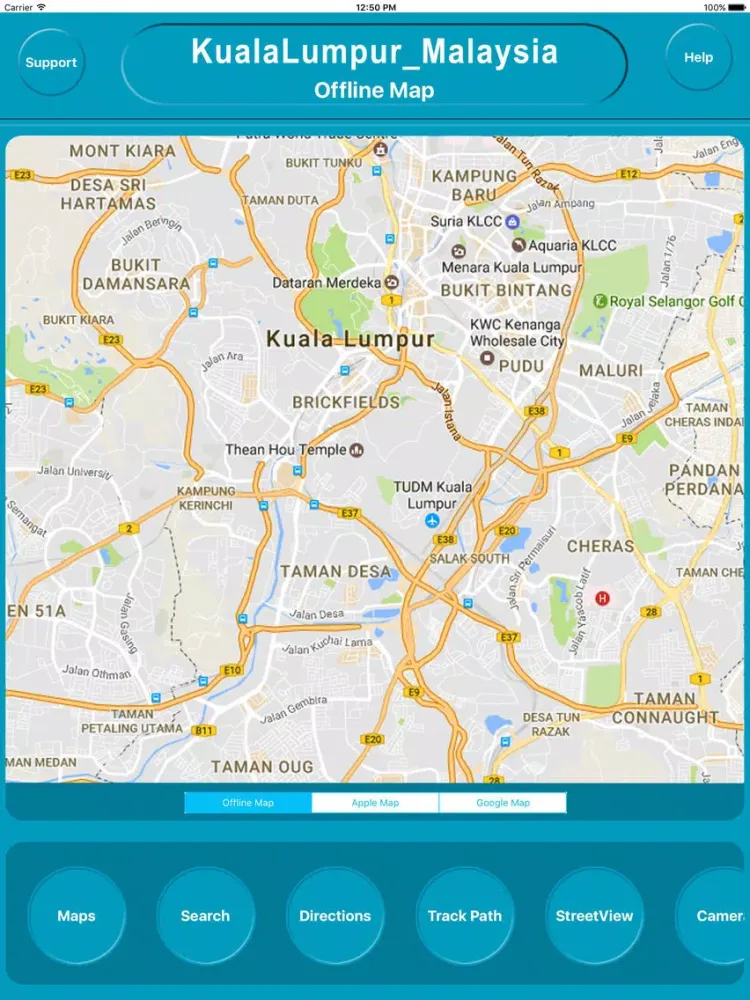 Capturas de pantalla de Kuala Lumpur Malaysia Offline Map Navigation GUIDE iPad 