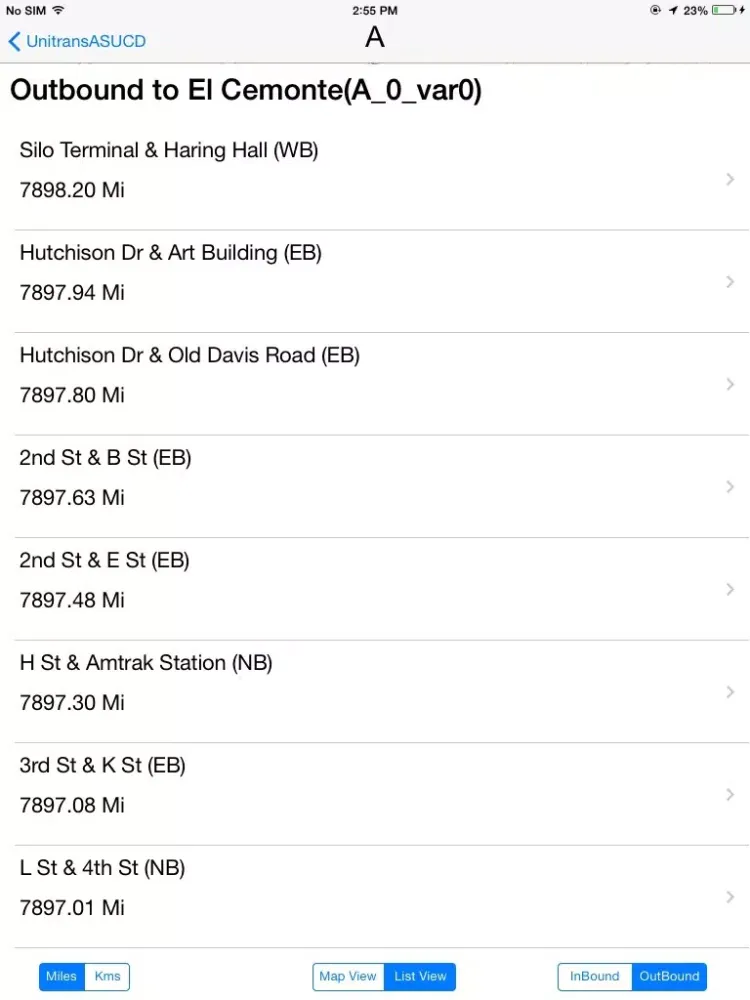 Unitrans ASUCD/City of Davis iPad  Screenshots