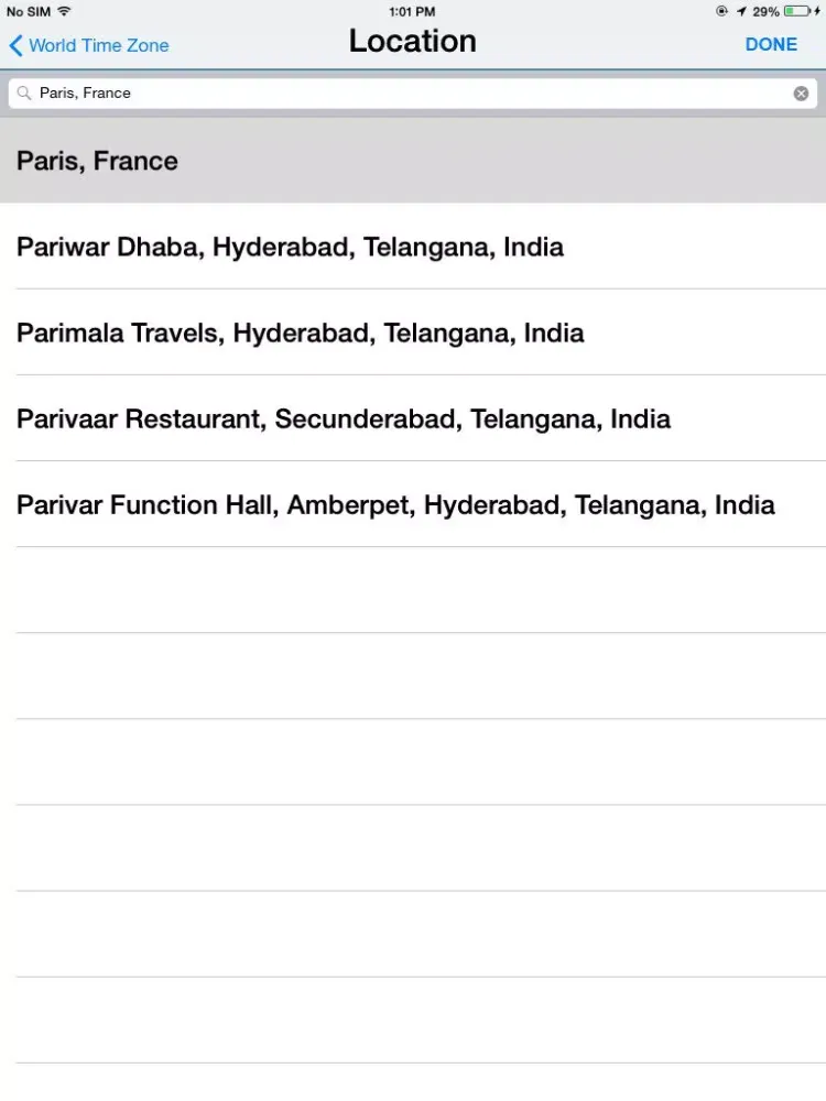 World Time Zone for a cities around the world iPad 应用截图