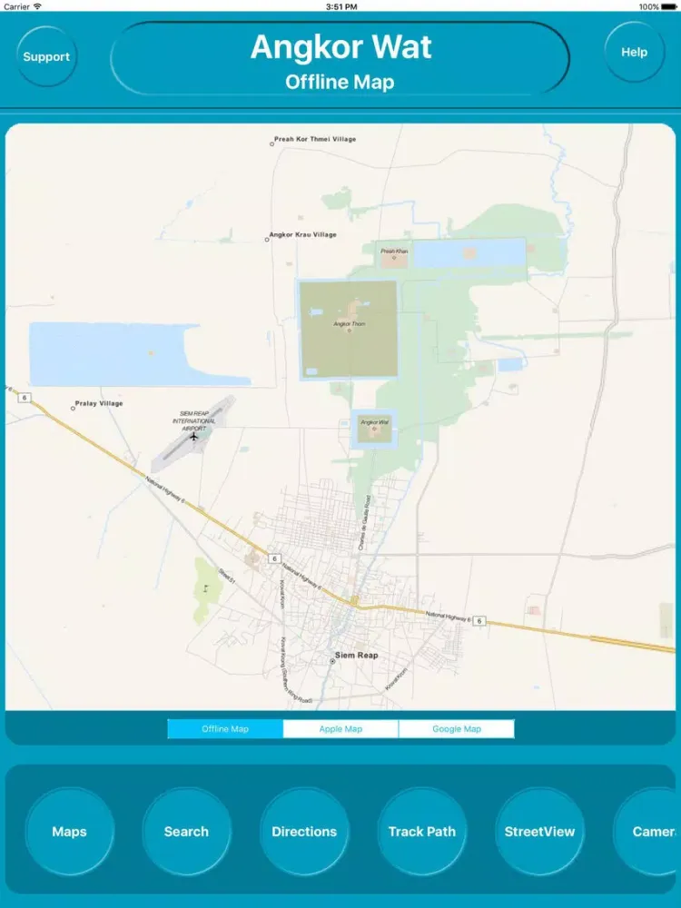 Angkor Wat Cambodia Offline Map Navigation TOUR iPad  スクリーンショット
