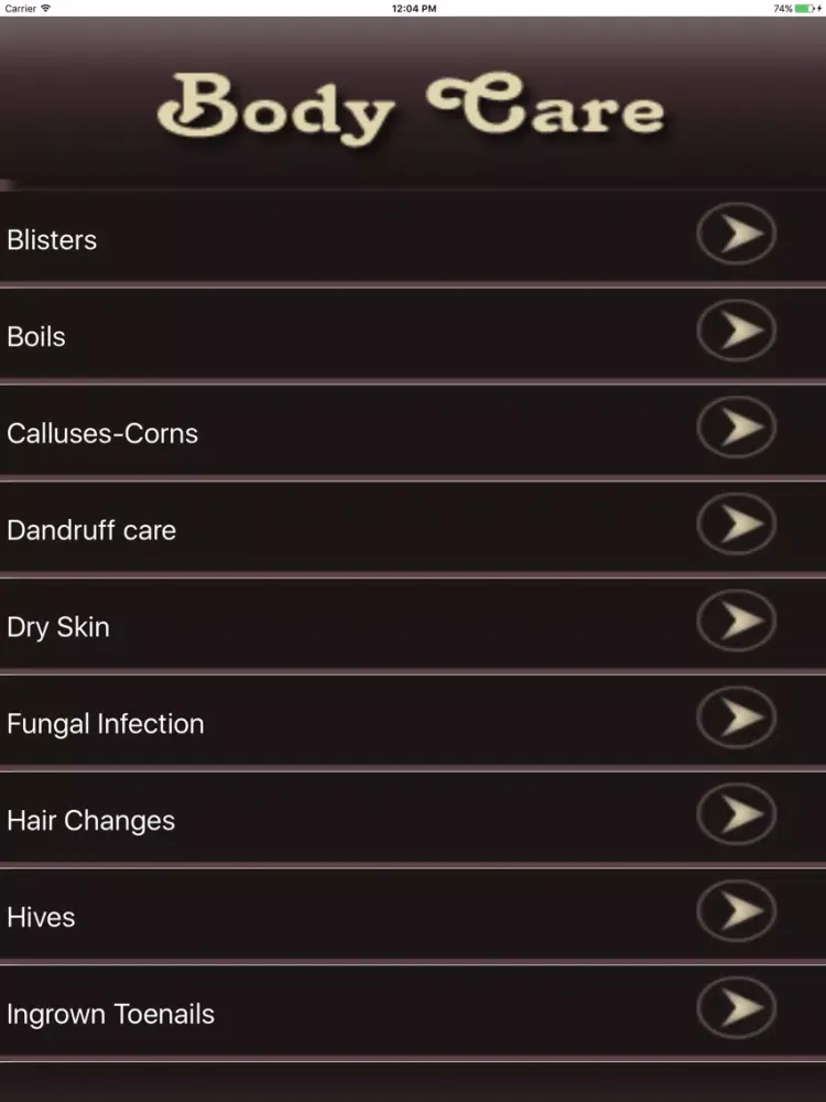 Body Care Tips iPad 应用截图
