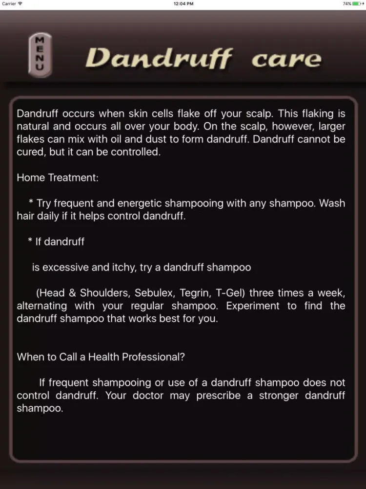 Body Care Tips iPad 应用截图