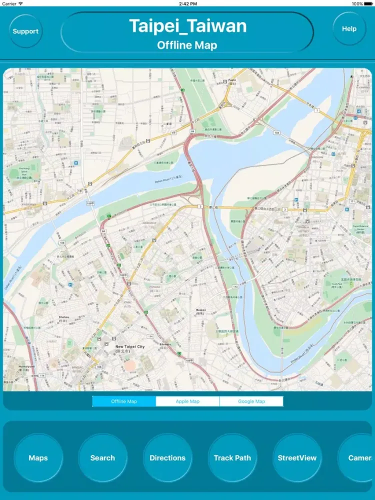 Taipei Taiwan Offline City Maps Navigation iPad 应用截图