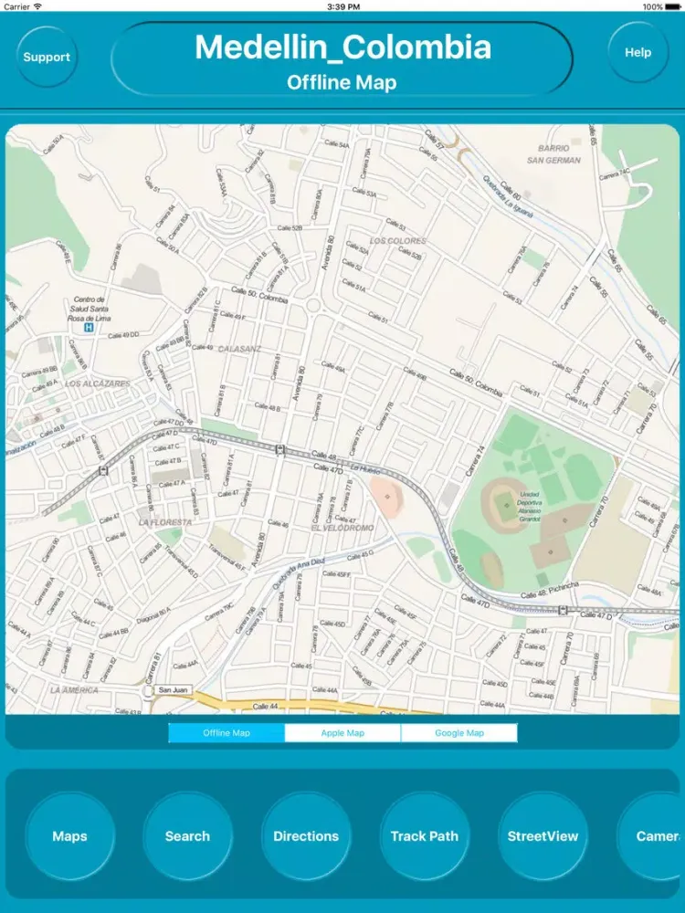 Medellin Colombia Offline City Map Navigation iPad 應用截圖