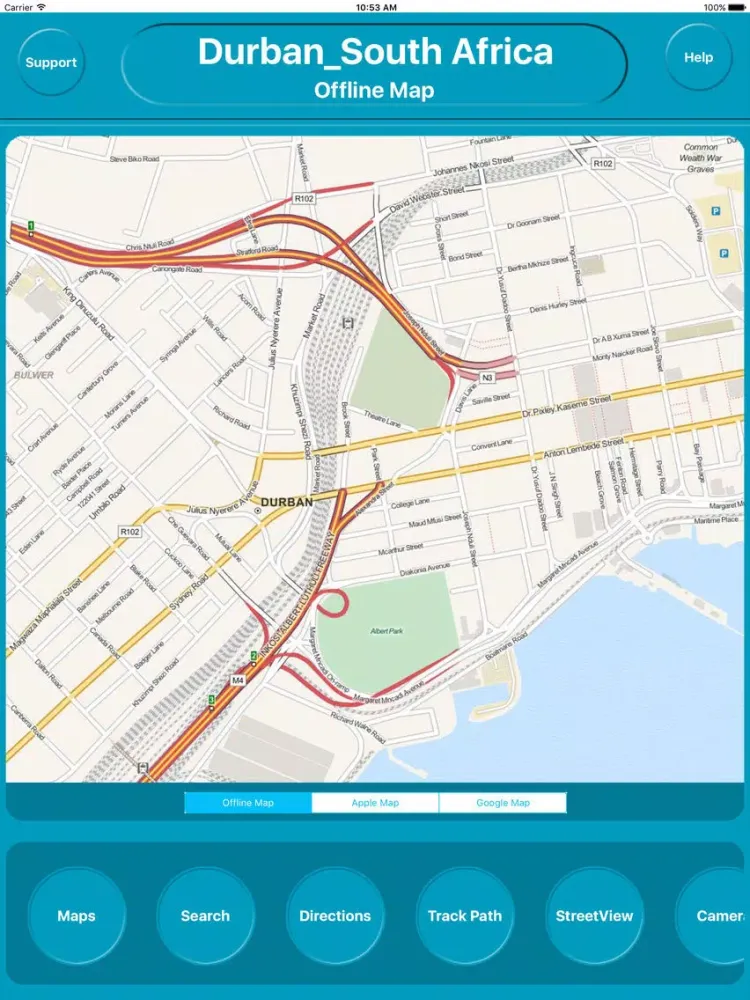 Tangkapan layar Durban South Africa Offline City Maps Navigation iPad 