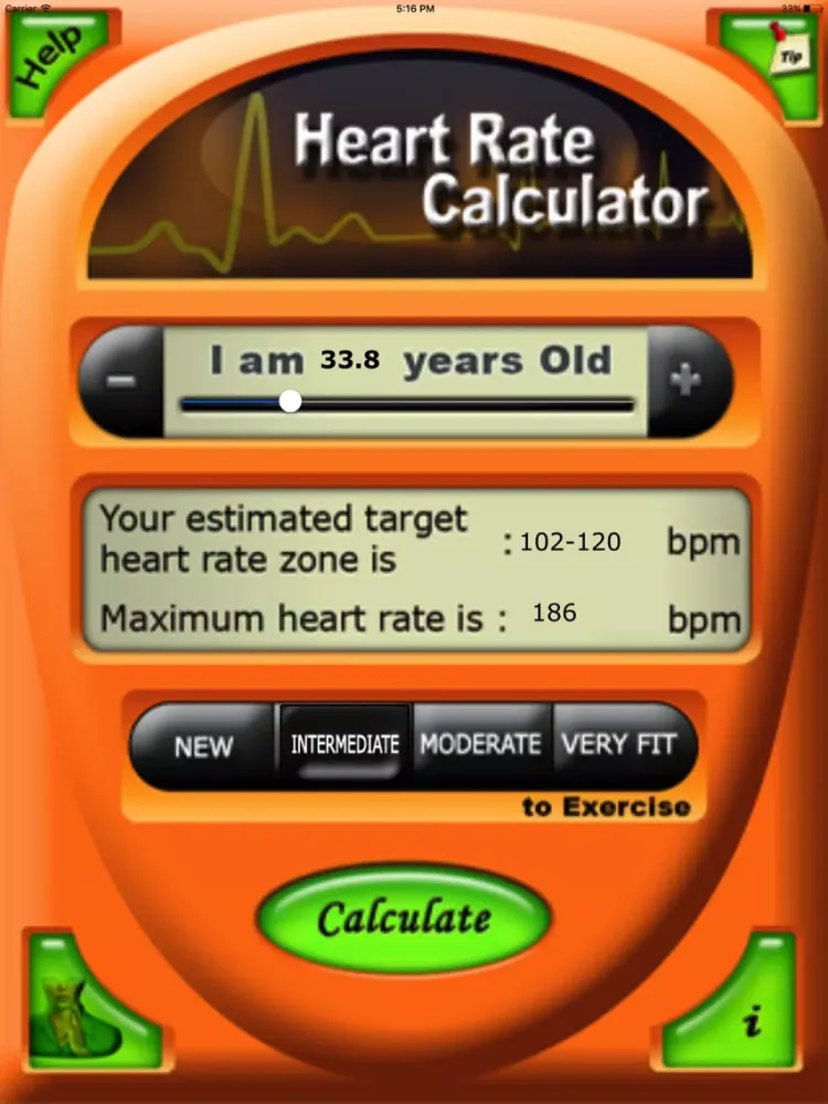 Zrzuty ekranu Health Target Heart Rate Calc iPad 
