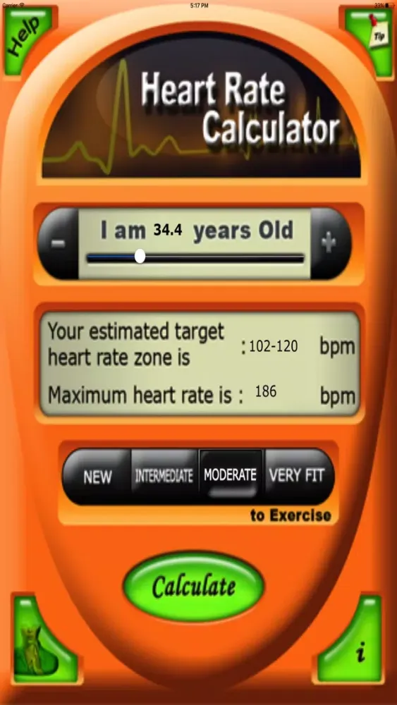 Zrzuty ekranu Health Target Heart Rate Calc