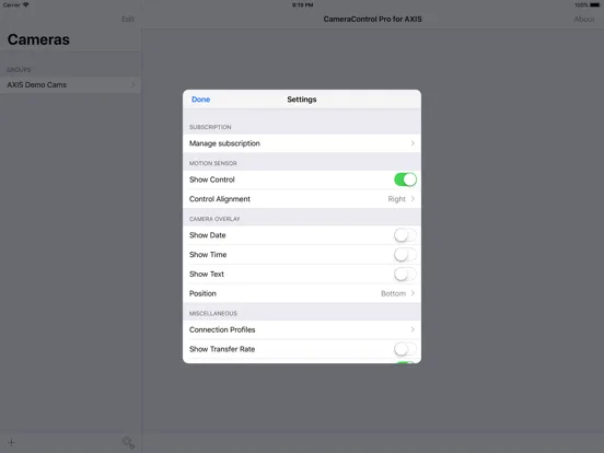 صور CameraControl Pro for AXIS iPad 