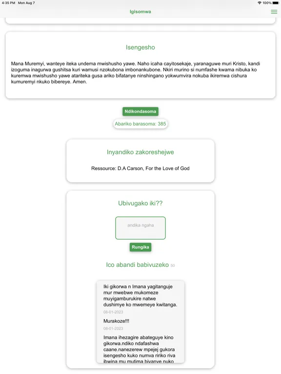 Capturas de pantalla de Green Pastures App iPad 
