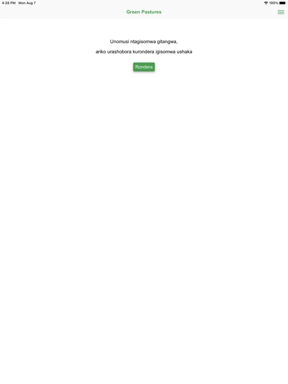 Capturas de pantalla de Green Pastures App iPad 