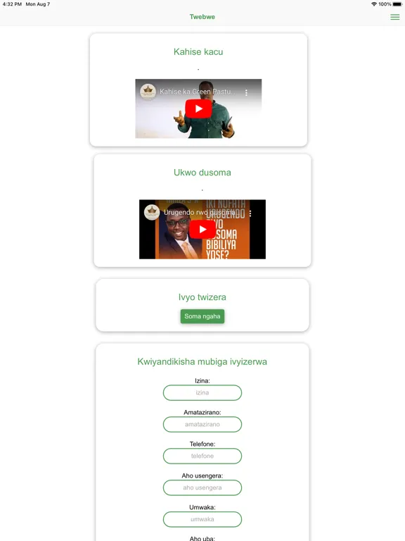 Capturas de pantalla de Green Pastures App iPad 