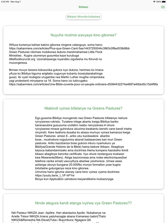 Capturas de pantalla de Green Pastures App iPad 