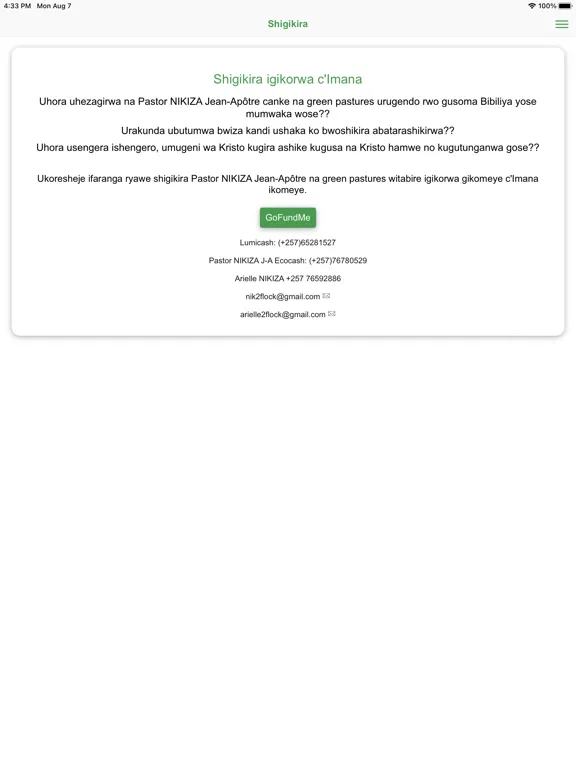 Capturas de pantalla de Green Pastures App iPad 