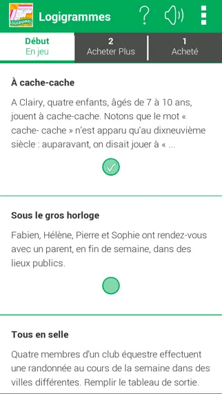 ภาพหน้าจอของ Logic Puzzles in French