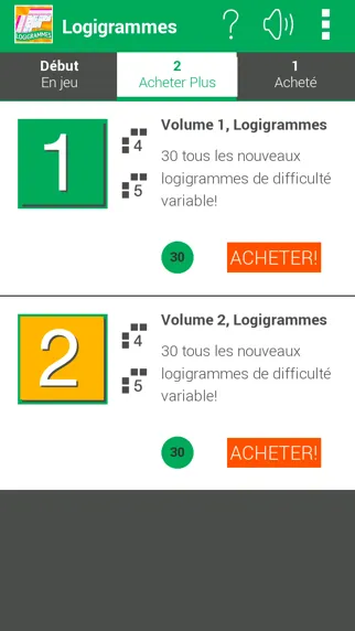 ภาพหน้าจอของ Logic Puzzles in French