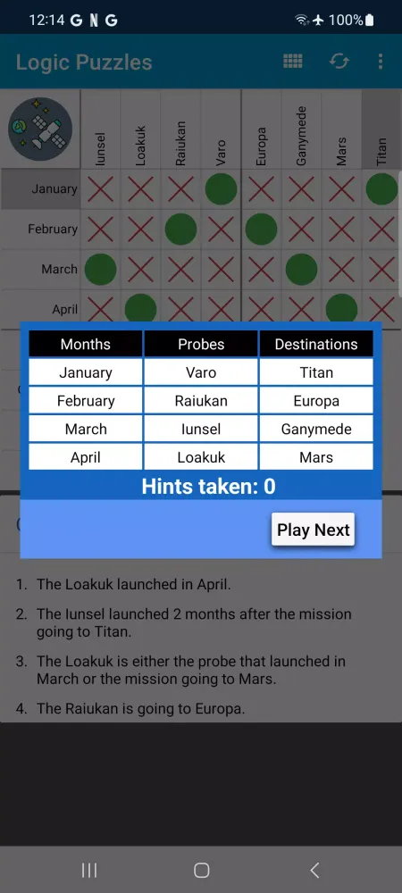 Logic Grid Puzzles: Brain Game Screenshots