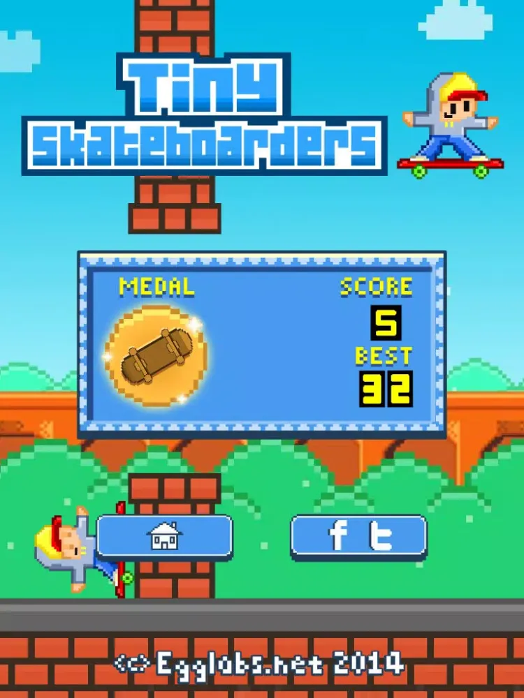 Capturas de pantalla de Tiny Skateboarders – Play Free 8-Bit Pixel Games iPad 