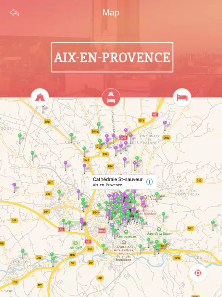 Tangkapan skrin Aix-en-Provence Tourism Guide iPad 