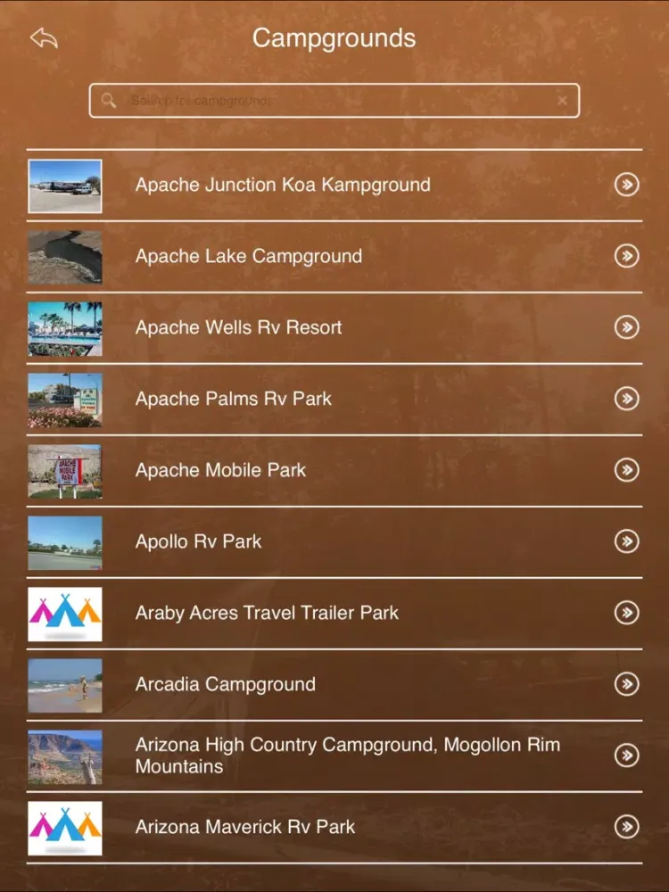 Arizona Camping Locations iPad  स्क्रीनशॉट