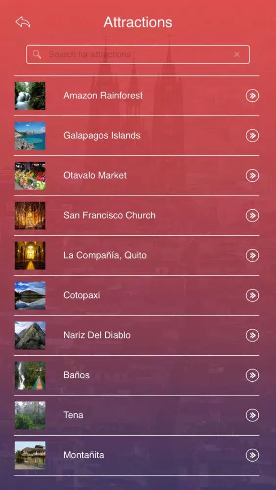 Ảnh chụp màn hình của Ecuador Tourist Guide