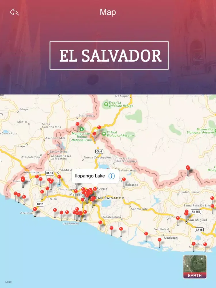 Tangkapan skrin EI Salvador Tourist Guide iPad 