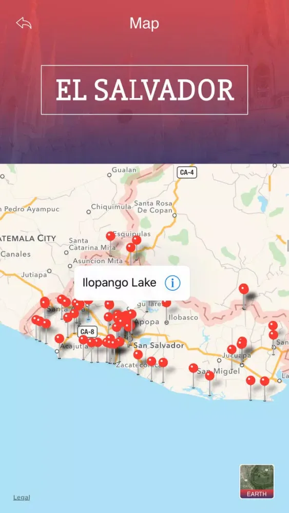 Tangkapan skrin EI Salvador Tourist Guide