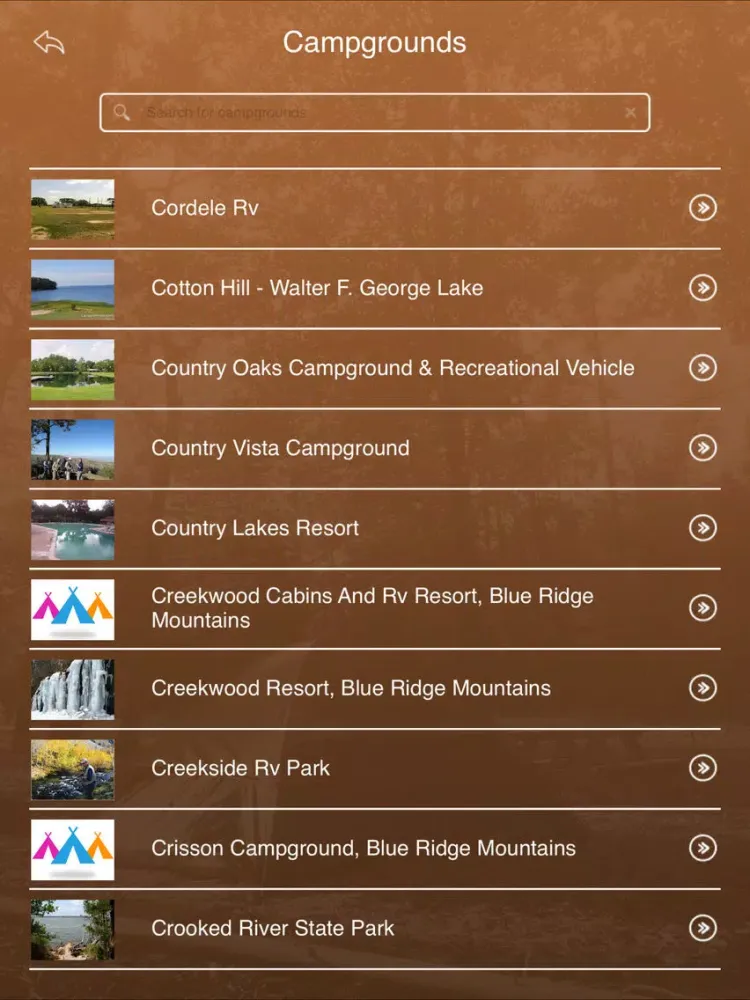 تصاویر Georgia Camping Guide iPad 
