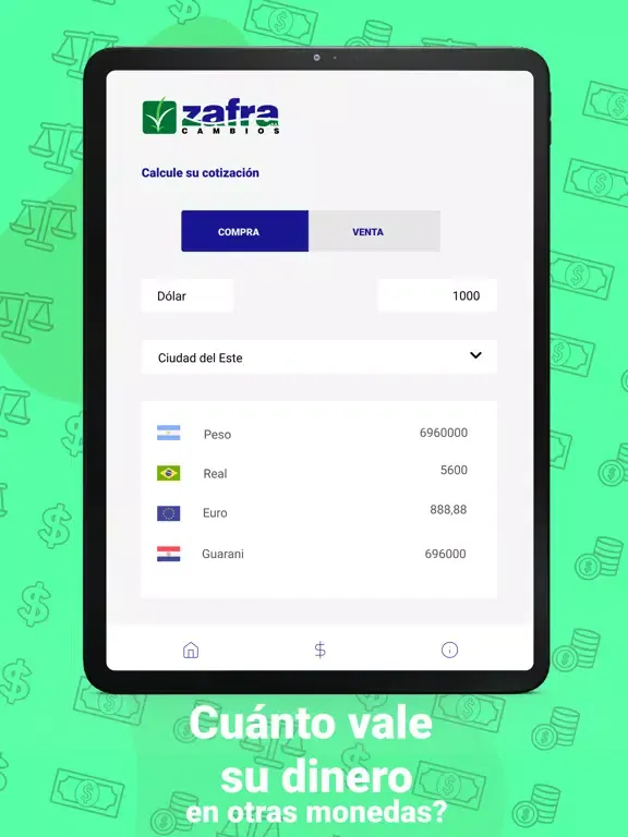 Tangkapan layar Zafra Cambios iPad 