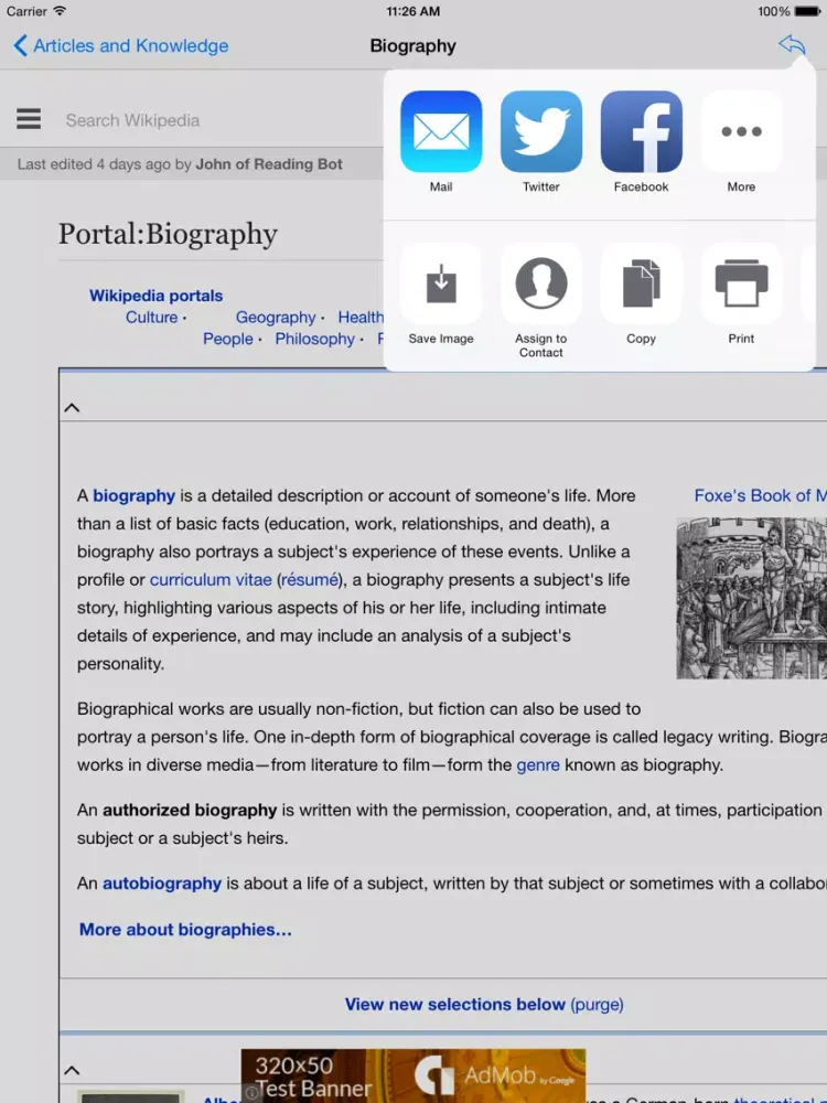 Zrzuty ekranu Selected Articles iPad 