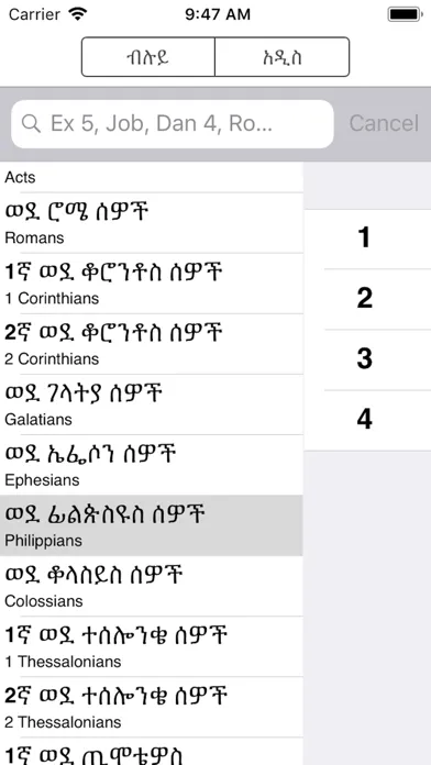 Tangkapan skrin Amharic Bible with Audio
