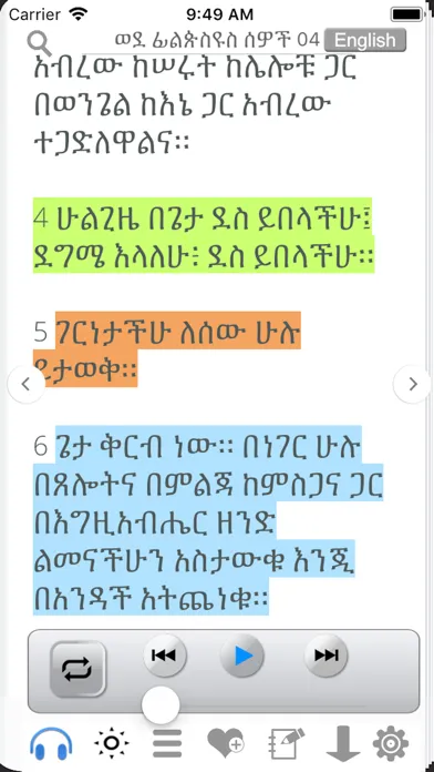 Tangkapan skrin Amharic Bible with Audio