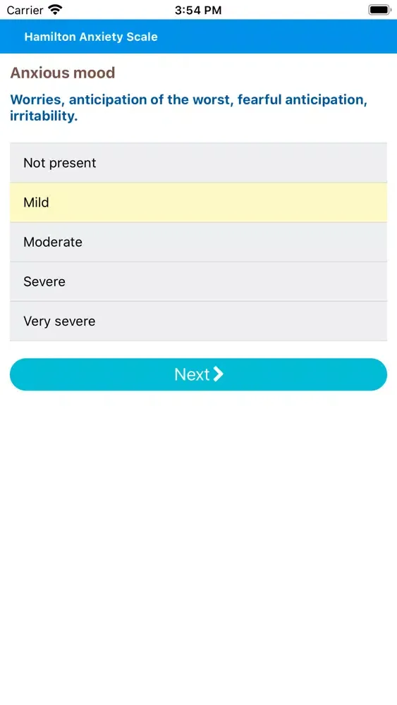 Hamilton Anxiety Scale স্ক্রিনশট