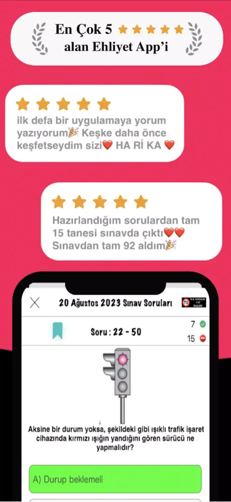 ภาพหน้าจอของ Ehliyet Sınav Soruları 2025