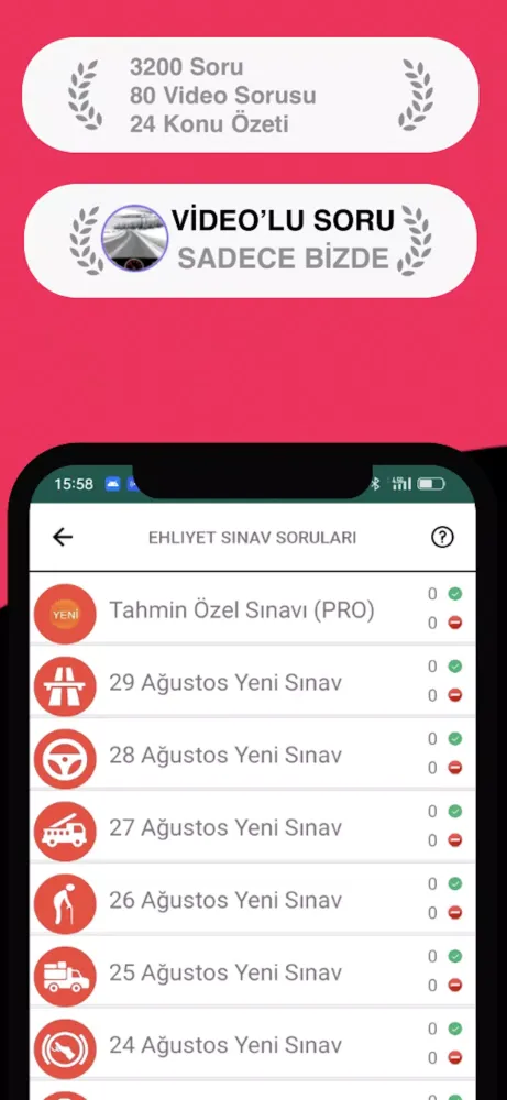ภาพหน้าจอของ Ehliyet Sınav Soruları 2025