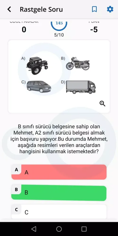 Ehliyethane 2024 Ehliyet Soru Ekran Görüntüleri