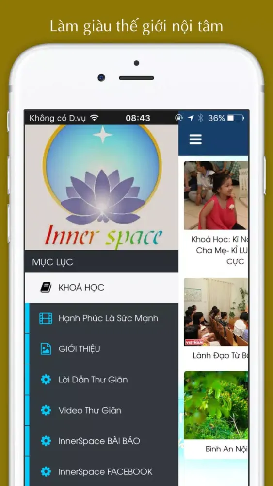 Capturas de tela do InnerSpace.vn - làm giàu nội tâm