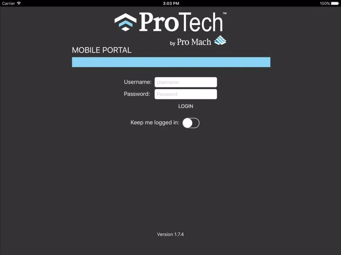 Tangkapan skrin ProTech by Pro Mach Mobile Portal iPad 