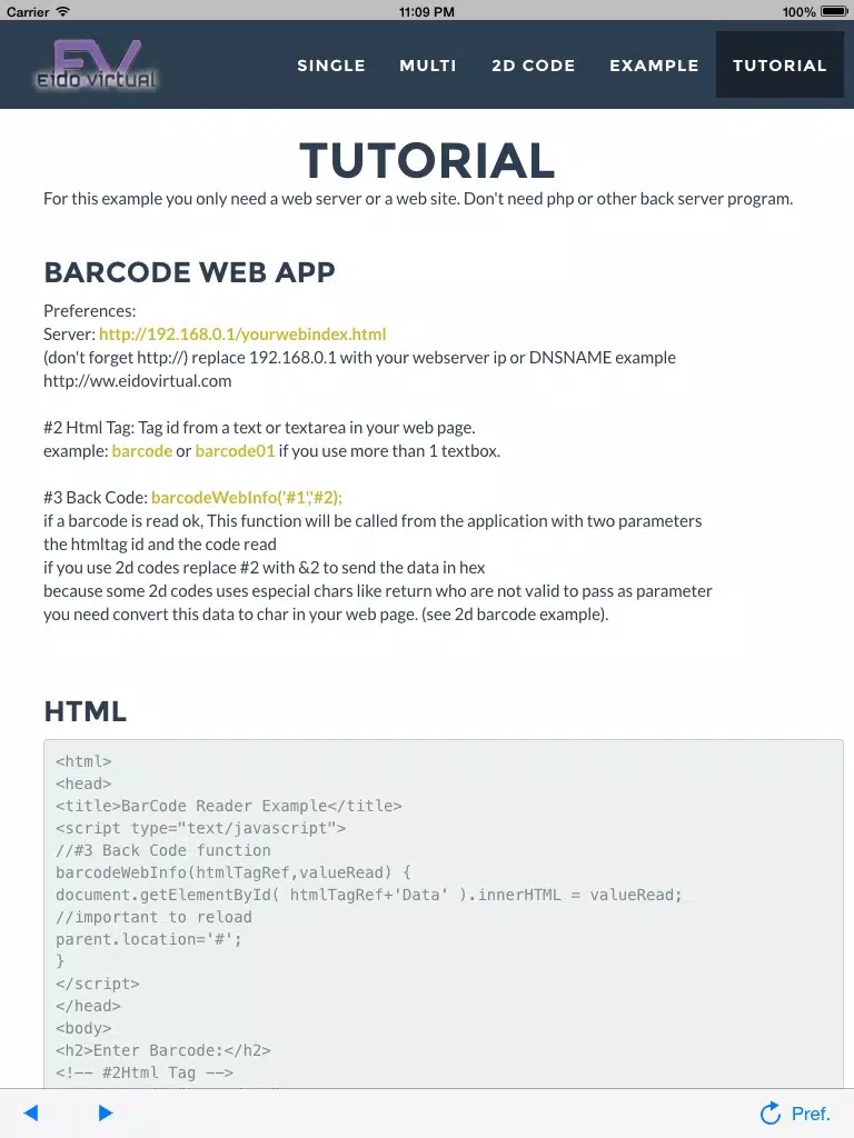 BarCode Web iPad  Screenshots