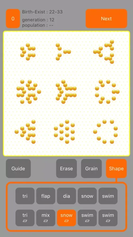 Capturas de tela do Hex LifeGame Lite