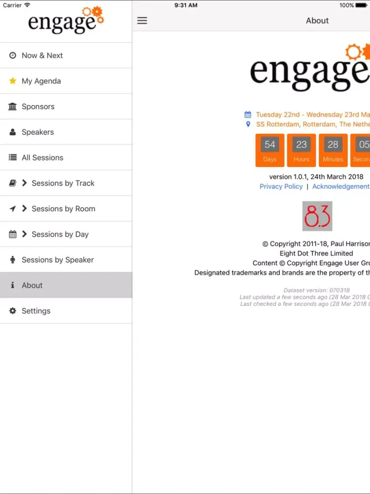 Engage 2018 iPad 应用截图