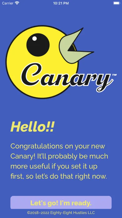 Canary Setup Screenshots