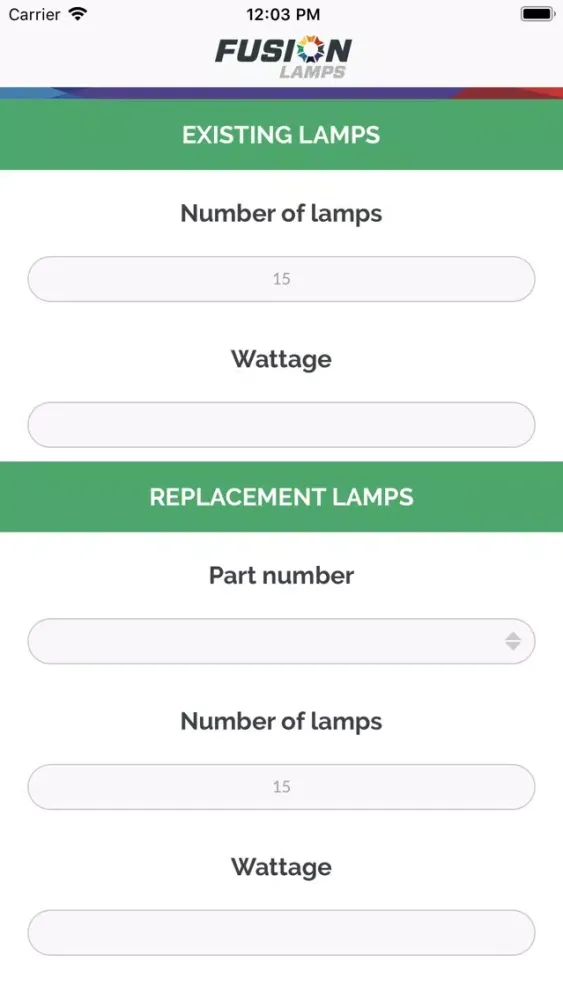 Captures d'écran de Fusion Lamps ROI Calculator