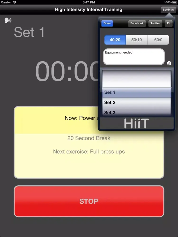 High Intensity Interval Trainer iPad  Screenshots