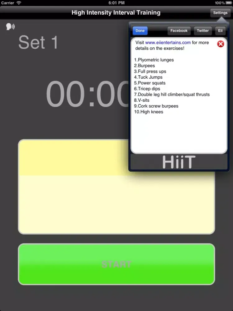 High Intensity Interval Trainer iPad  Screenshots